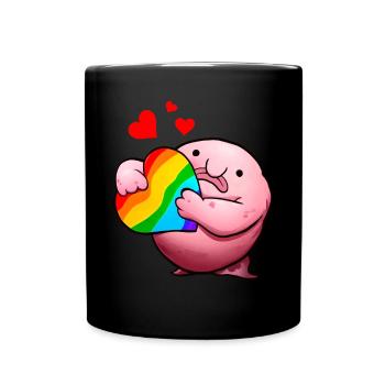 Blobfisch LGBTQ-Stolz Regenbogen - Tasse einfarbig - Schwarz - Vorne