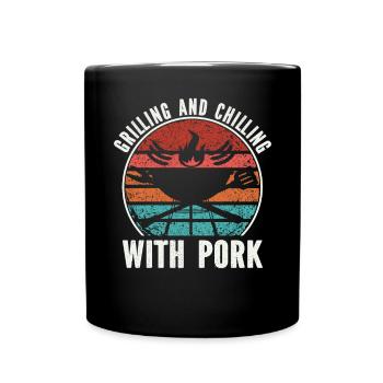 Grill Pork - Full Colour Mug - black - Front