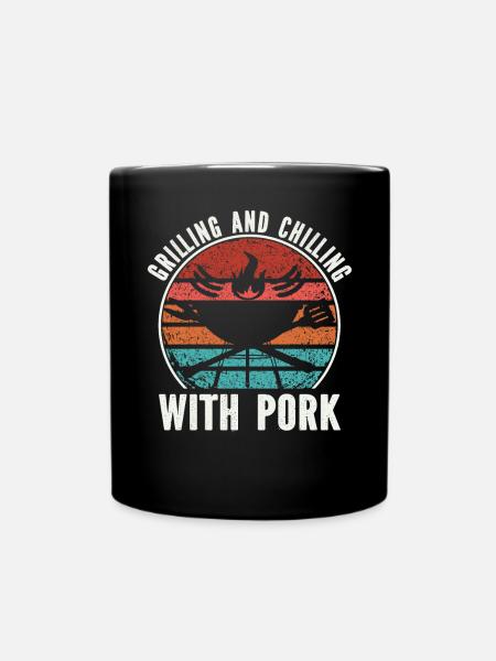 Grill Pork - Full Colour Mug - black