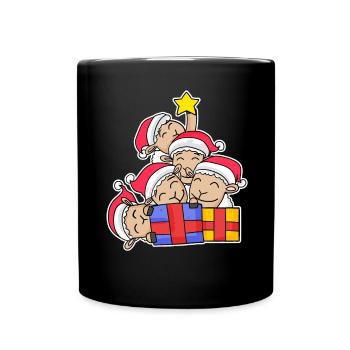 Arbre de Noël paresseux Noël - Mug uni - noir - Devant