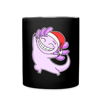 Axolotl Weihnachten - Tasse einfarbig - Schwarz - Vorne