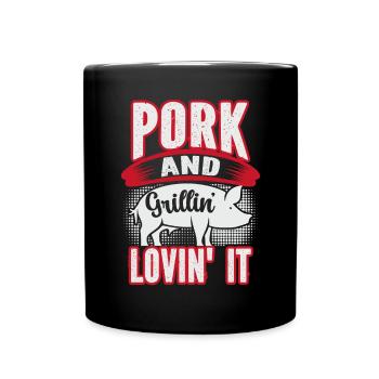 Grill Pork - Full Colour Mug - black - Front