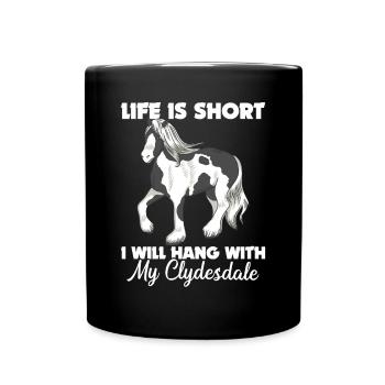 Amateurs de chevaux de trait race de cheval géant Clydesdale - Mug uni - noir - Devant