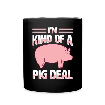 Pig Domestic Pig Poop-bellied Pig - Full Colour Mug - black - Front