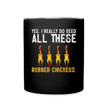 Rubber Chicken Costume Toy Rubber Chicken - Full Colour Mug - black - Front