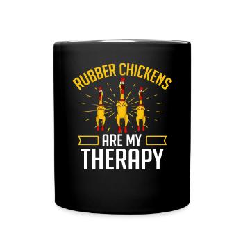 Rubber Chicken Costume Toy Rubber Chicken - Full Colour Mug - black - Front