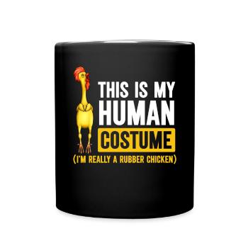 Rubber Chicken Costume Toy Rubber Chicken - Full Colour Mug - black - Front