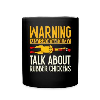 Rubber Chicken Costume Toy Rubber Chicken - Full Colour Mug - black - Front