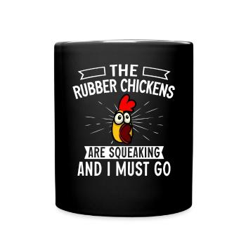 Rubber Chicken Costume Toy Rubber Chicken - Full Colour Mug - black - Front