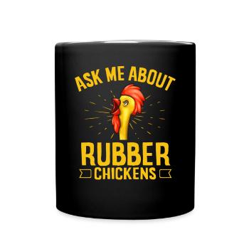 Rubber Chicken Costume Toy Rubber Chicken - Full Colour Mug - black - Front