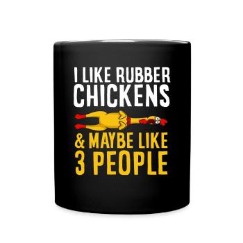 Rubber Chicken Costume Toy Rubber Chicken - Full Colour Mug - black - Front