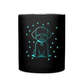 Bichon frisé avec petites pattes - Mug uni - noir - Devant