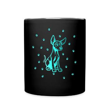 Dobermann Pinscher mit kleinen Pfoten - Tasse einfarbig - Schwarz - Vorne