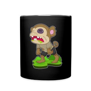 Singe Halloween Zombie - Mug uni - noir - Devant