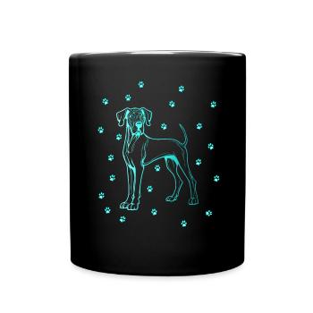 Great Dane with small paws - Full Colour Mug - black - Front