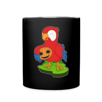Perroquet Halloween citrouille - Mug uni - noir - Devant
