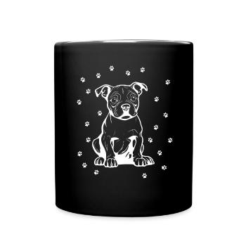 American Pitbull with Small Paws - Full Colour Mug - black - Front