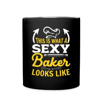 Baking Baker - This Is What A Sexy Baker Looks Lik - Full Colour Mug - black - Front