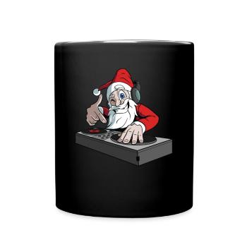 Santa DJ Christmas Disc Jockey - Full Colour Mug - black - Front