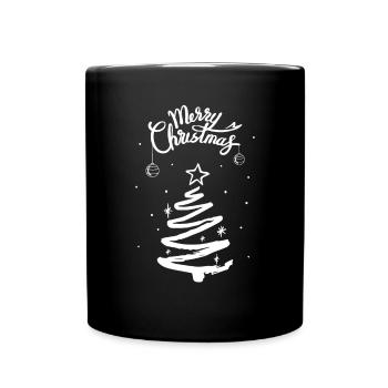 frohe weihnachten - Tasse einfarbig - Schwarz - Vorne