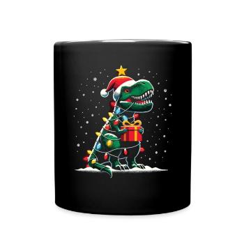 Arbre Rex Noël laid - Mug uni - noir - Devant