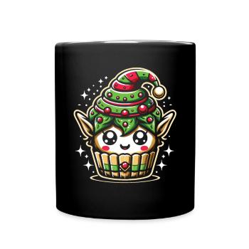 Zauberhafter Elfen Cupcake - Tasse einfarbig - Schwarz - Vorne