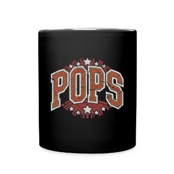 Pops Papa Vatertag - Tasse einfarbig - Schwarz - Vorne
