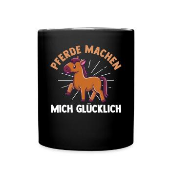 Pferd Reiten Bauernhof Bauer Pferdebesitzer Pferde - Tasse einfarbig - Schwarz - Vorne