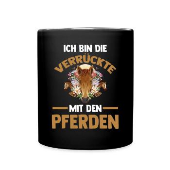 Pferd Reiten Bauernhof Bauer Pferdebesitzer Pferde - Tasse einfarbig - Schwarz - Vorne