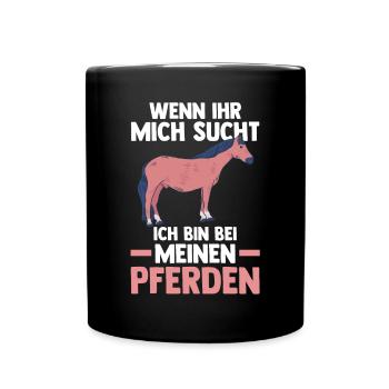 Pferd Reiten Bauernhof Bauer Pferdebesitzer Pferde - Tasse einfarbig - Schwarz - Vorne