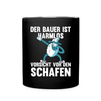 Schaf Schäfer Schäferei Bauer Landwirt Bauernhof S - Tasse einfarbig - Schwarz - Vorne