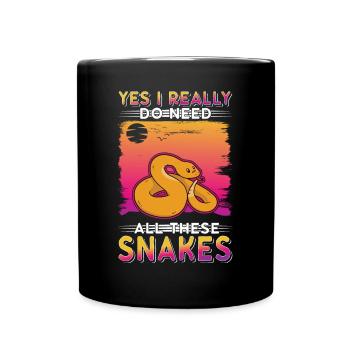 Schlangen Besitzer Schlangenliebhaber - Tasse einfarbig - Schwarz - Vorne