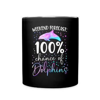Dolphin Weekend Forecast: 100% - Tasse einfarbig - Schwarz - Vorne