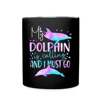Dauphin Mon dauphin m’appelle et - Mug uni - noir - Devant