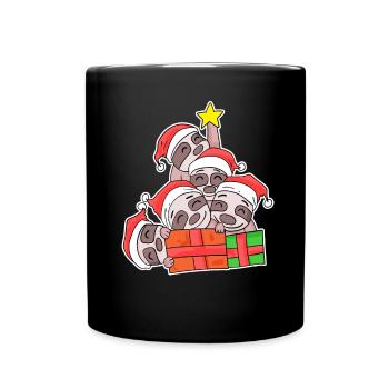 Arbre de Noël paresseux Noël - Mug uni - noir - Devant
