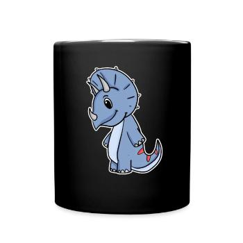 Dinosaurier Dino - Tasse einfarbig - Schwarz - Vorne