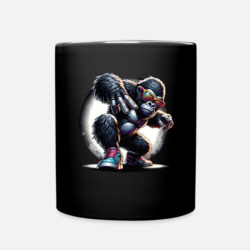Gorilla mit Sonnenbrille - Tasse einfarbig - Schwarz