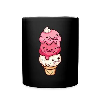 Crème glacée Kawaii Blobfish - Mug uni - noir - Devant