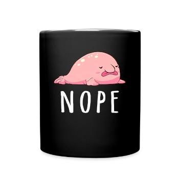 Lustige Blobfische - Tasse einfarbig - Schwarz - Vorne