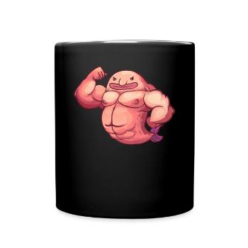 Funny Gym Workout Blob Fish - Full Colour Mug - black - Front