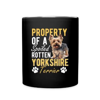 Dog Yorkie - Property of a Yorkshire Terrier - Full Colour Mug - black - Front