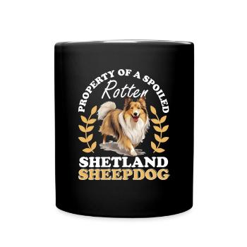 Shetland Sheepdog Dog Sheltie - Property of a - Full Colour Mug - black - Front