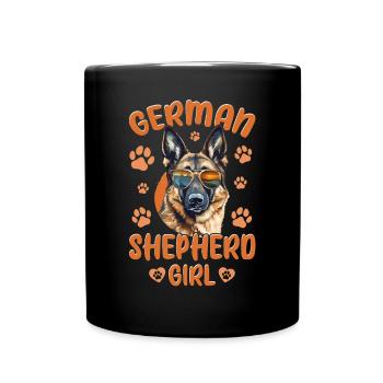 German Shepherd Dog Breed Pet German Shepherd Girl - Full Colour Mug - black - Front