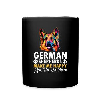 German Shepherd Dog Breed Pet German Shepherds - Full Colour Mug - black - Front