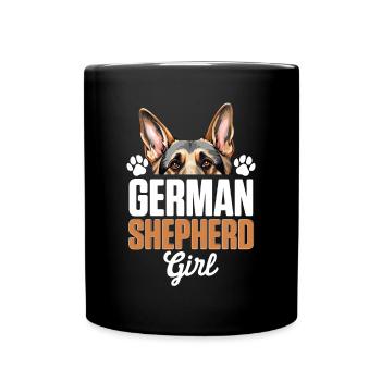 German Shepherd Dog Breed Pet German Shepherd Girl - Full Colour Mug - black - Front