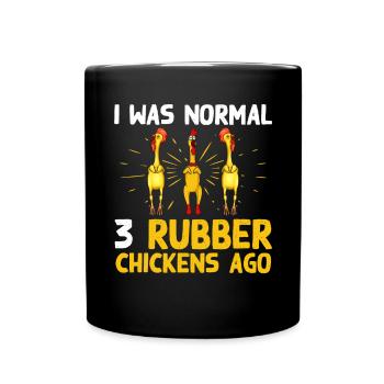 Rubber Chicken Costume Toy Rubber Chicken - Full Colour Mug - black - Front