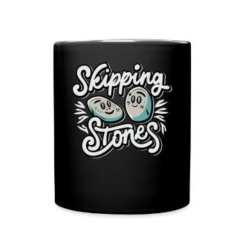 Skipping Stones - Tasse einfarbig - Schwarz - Vorne