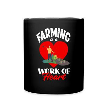 Lustiges Bauer Bauernhof Landwirt Geschenk - Tasse einfarbig - Schwarz - Vorne
