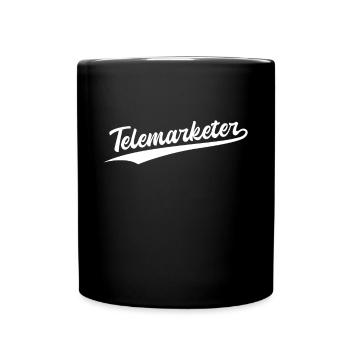 Retro Swoosh Job - Telemarketer - Tasse einfarbig - Schwarz - Vorne