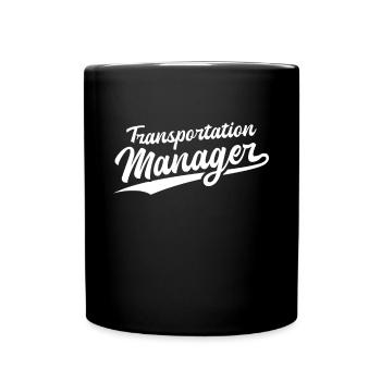 Retro Swoosh Job - Transportation Manager - Tasse einfarbig - Schwarz - Vorne